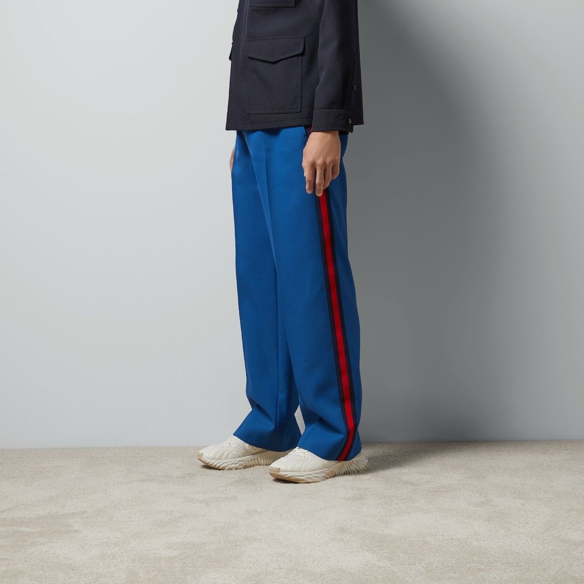 Gucci o1loc1c0226 762510 Fluid Drill Pant With Web Detail in Blue Size US 36 / EU 52 - 5 Thumbnail