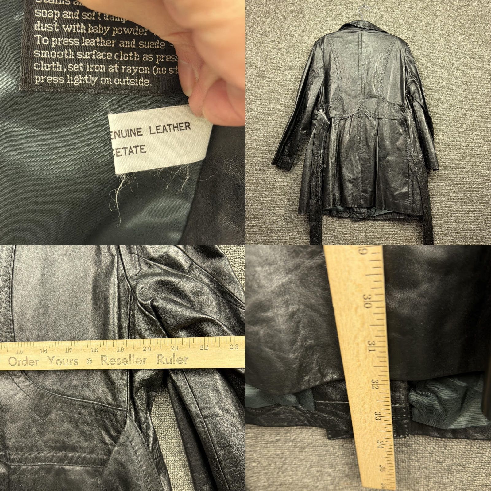Vintage VINTAGE The Tannery Coat Womens 18 1/2 Black Belted Trench Leather 70s Coat Size XXL / US 16-18 / IT 52-54 - 8 Thumbnail
