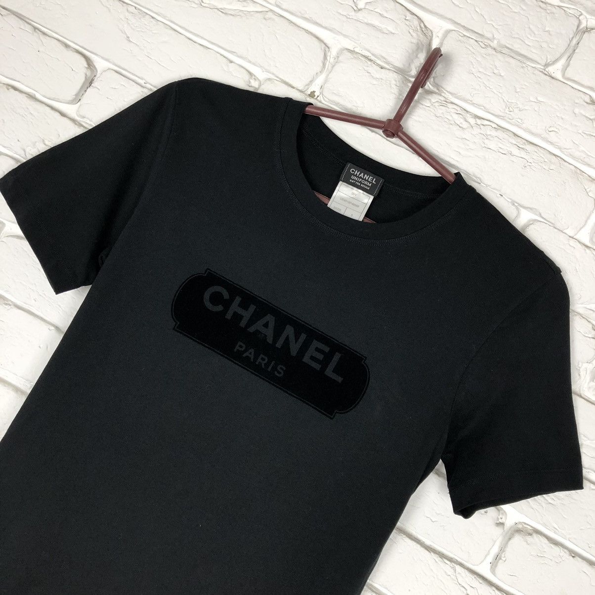 💫Authentic Chanel Uniform Gamuza Print T-shirt, Luxury, Apparel on  Carousell