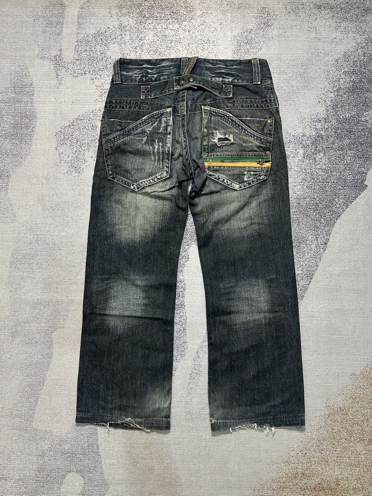 PPFM Japanese Brand Root Three Distressed Jeans Size US 30 / EU 46 - 2 Thumbnail