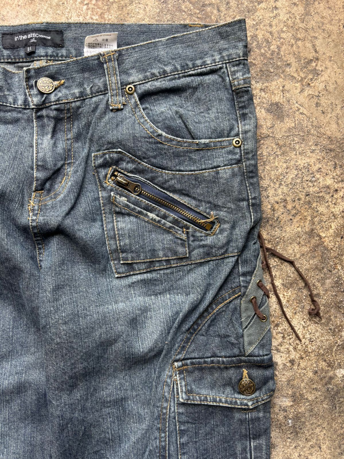 Japanese Brand 2000s In The Attic Japan Lace-Up Flared Jeans Size US 32 / EU 48 - 10 Thumbnail