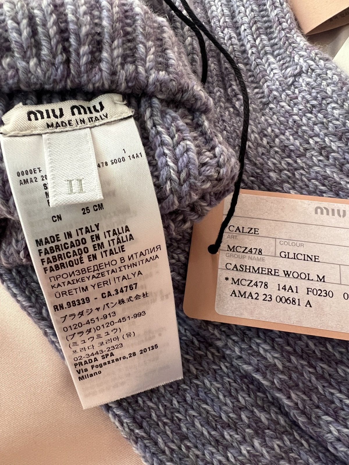 Miu Miu 🔥 Miu Miu cashmere wool logo socks Size ONE SIZE - 6 Thumbnail