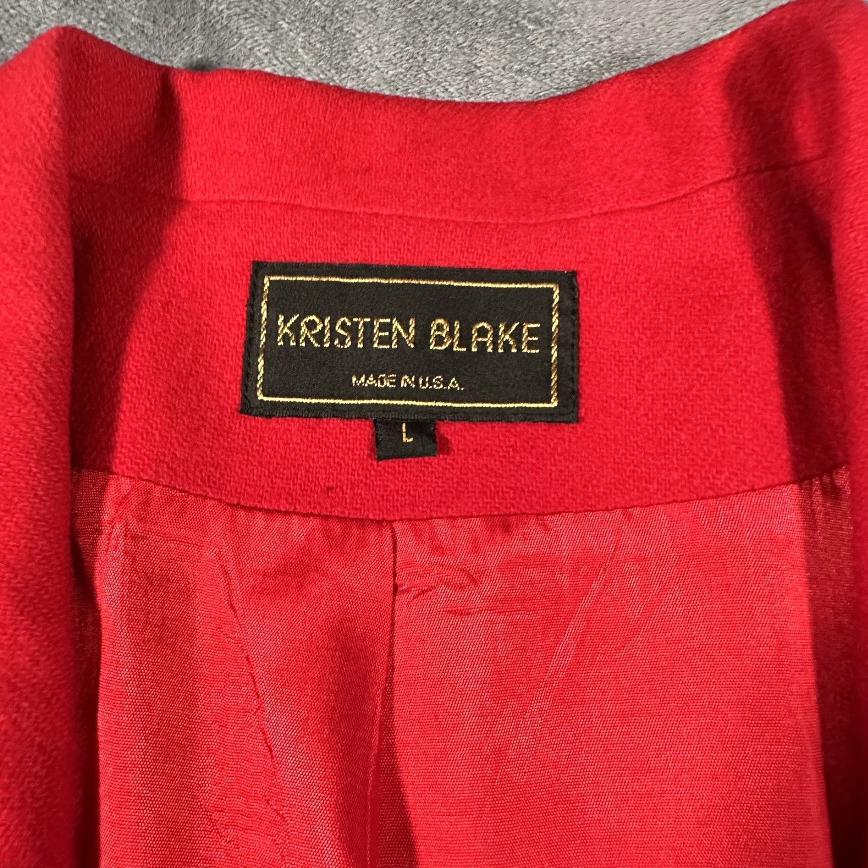 Vintage VINTAGE Kristen Blake Blazer Women’s Large Red Wool Suit Jacket Long Sleeve Formal Business 90s US Size L / US 10 / IT 46 - 2 Thumbnail