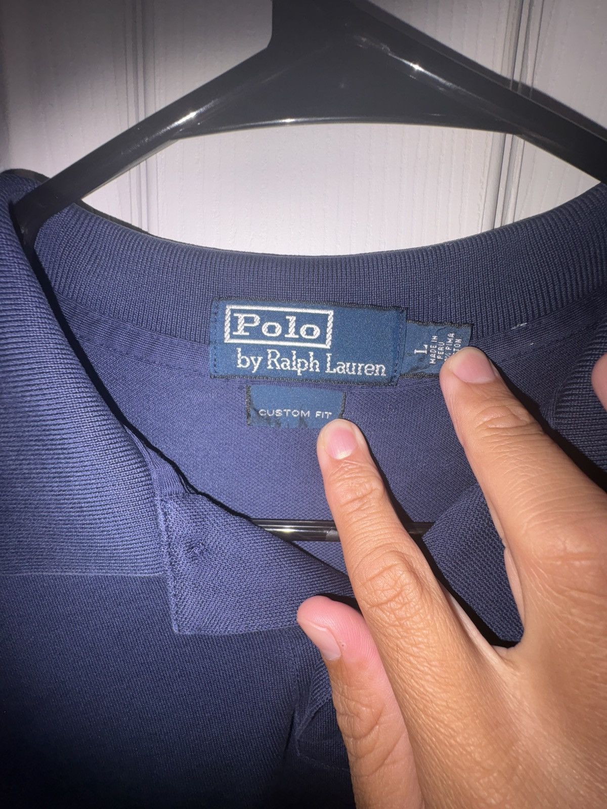 Polo Ralph Lauren Navy blue ralph lauren polo shirt size large custom fit y2k Size US L / EU 52-54 / 3 - 2 Thumbnail