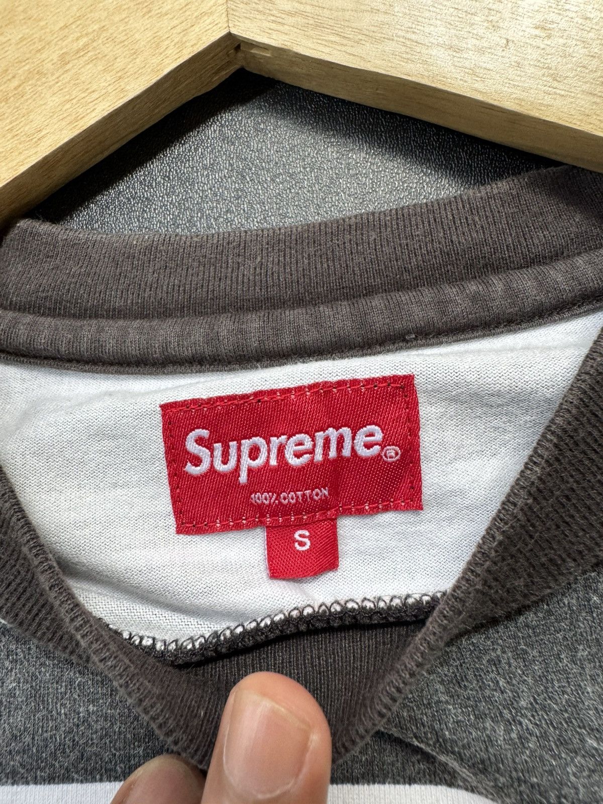 Supreme SUPREME STRIPE MOTIF T SHIRT Size US M / EU 48-50 / 2 - 6 Thumbnail