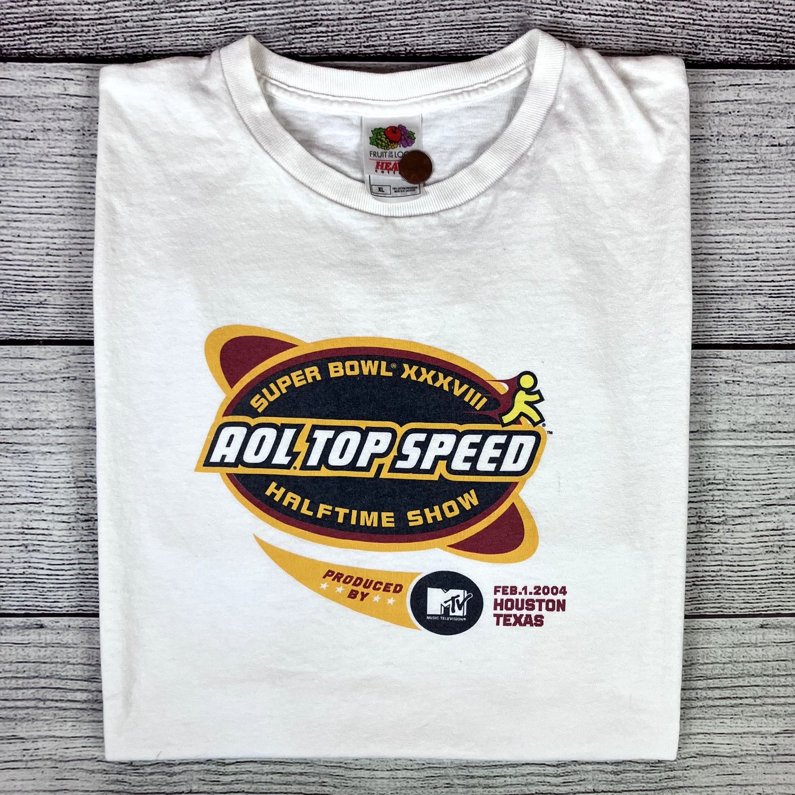 Fruit Of The Loom × Vintage Vintage 2004 Superbowl XXXVIII MTV Halftime Show T-shirt Size US XL / EU 56 / 4 - 1 Thumbnail