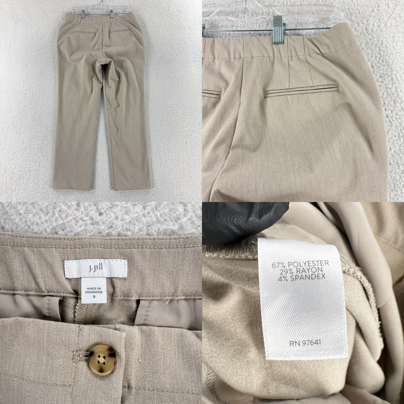 J. Jill J. Jill Dress Pants Womens Size 8 Beige Straight Leg Mid-Rise Work Wear Career Pants Size 30" / US 8 / IT 44 - 9 Thumbnail