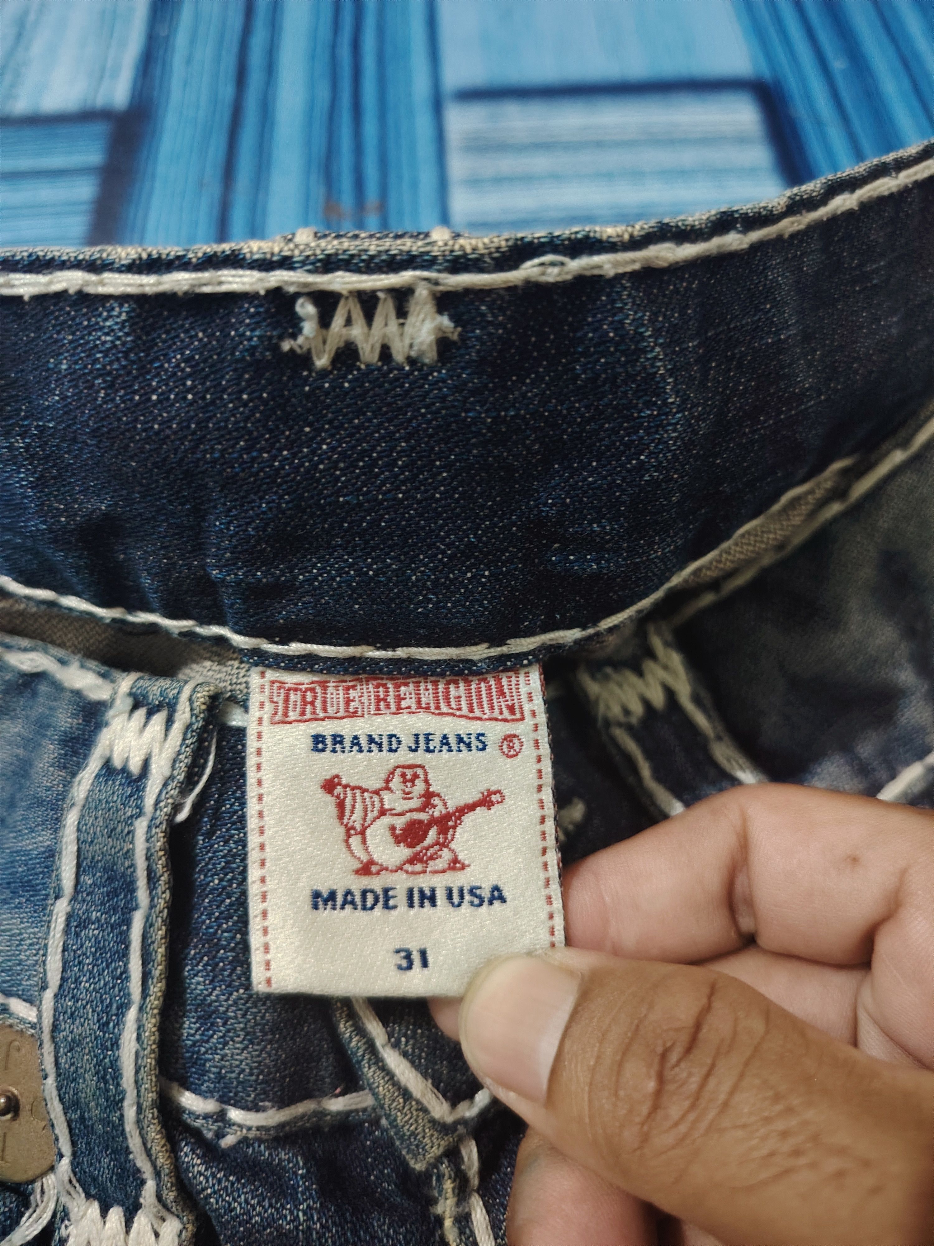 True Religion True Religion Jeans White Stitch Joey Super T Denim Flared Size US 31 - 21 Thumbnail