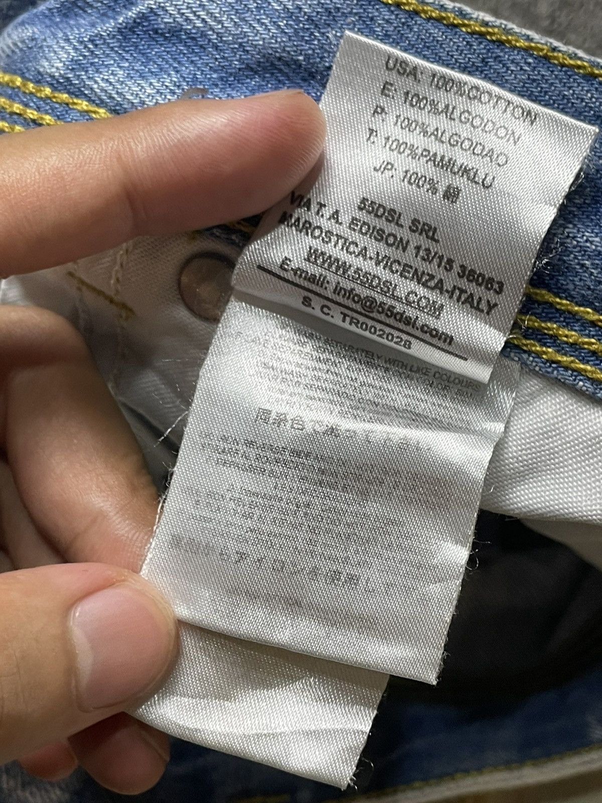 Japanese Brand × Vintage FIFTYFIVEDSL Blue Acid Wash Short Jeans (104) Size US 31 - 9 Thumbnail