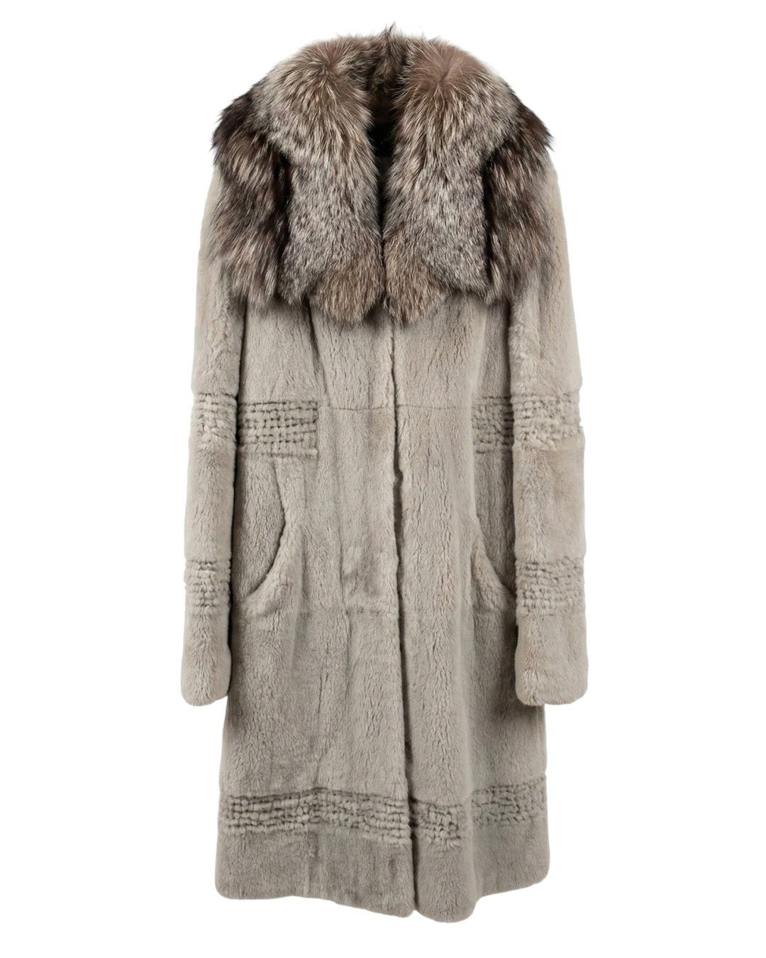Roberto Cavalli REX RABBIT FUR COAT WITH FOX FUR COLLAR Size M / US 6-8 / IT 42-44 - 1 Thumbnail