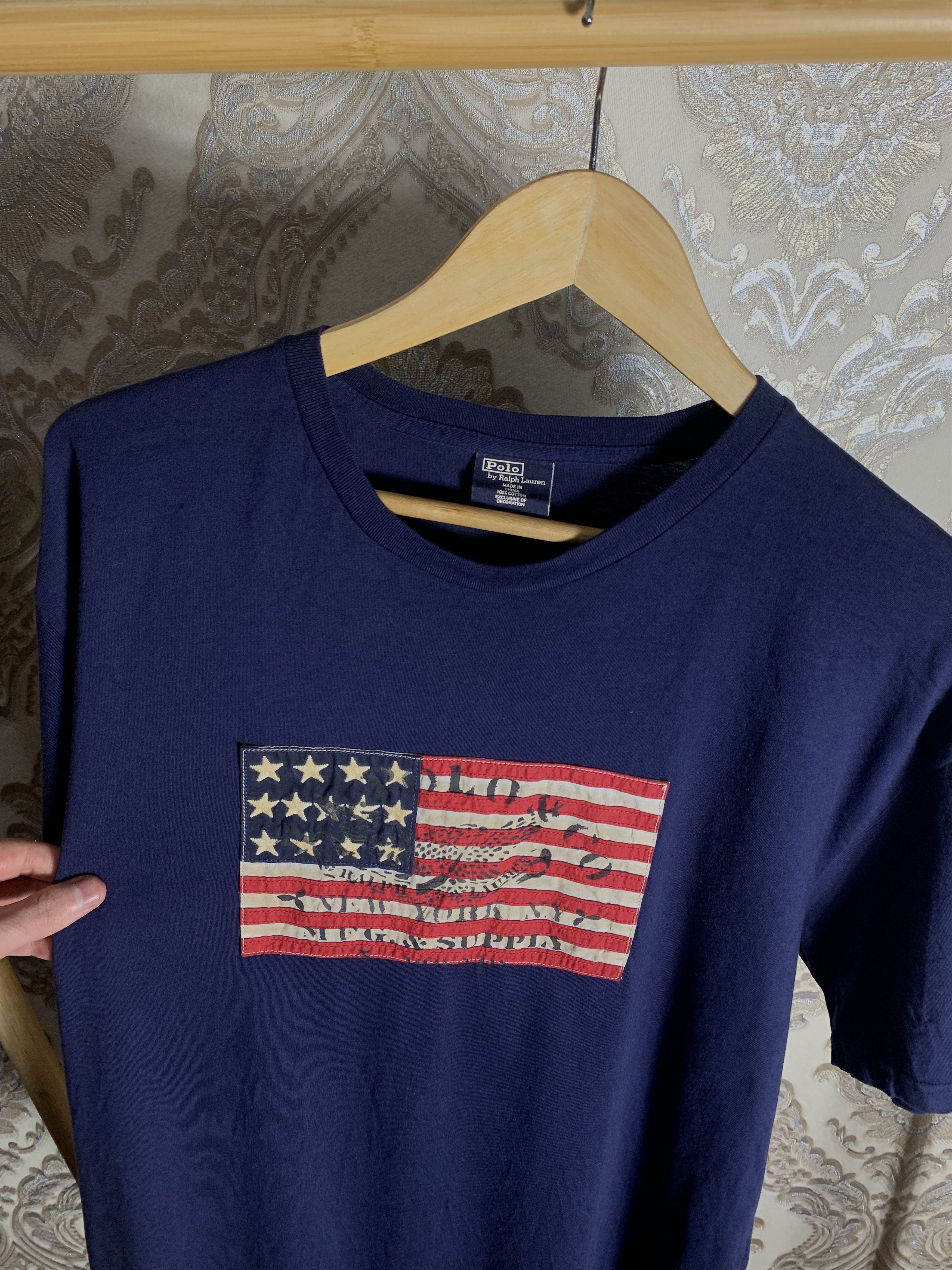 Polo Ralph Lauren VINTAGE POLO RALPH LAUREN USA FLAG T-SHIRT RETRO Y2K 90s Size US L / EU 52-54 / 3 - 2 Thumbnail
