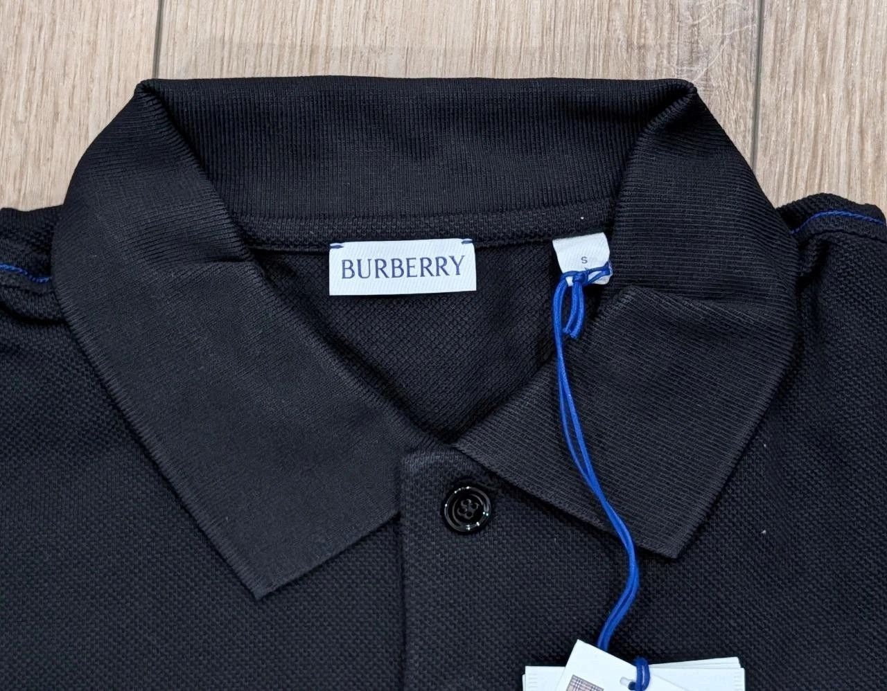 Burberry BURBERRY Contrast Cuff Pique Polo Shirt Black/Green Small Size US S / EU 44-46 / 1 - 8 Thumbnail
