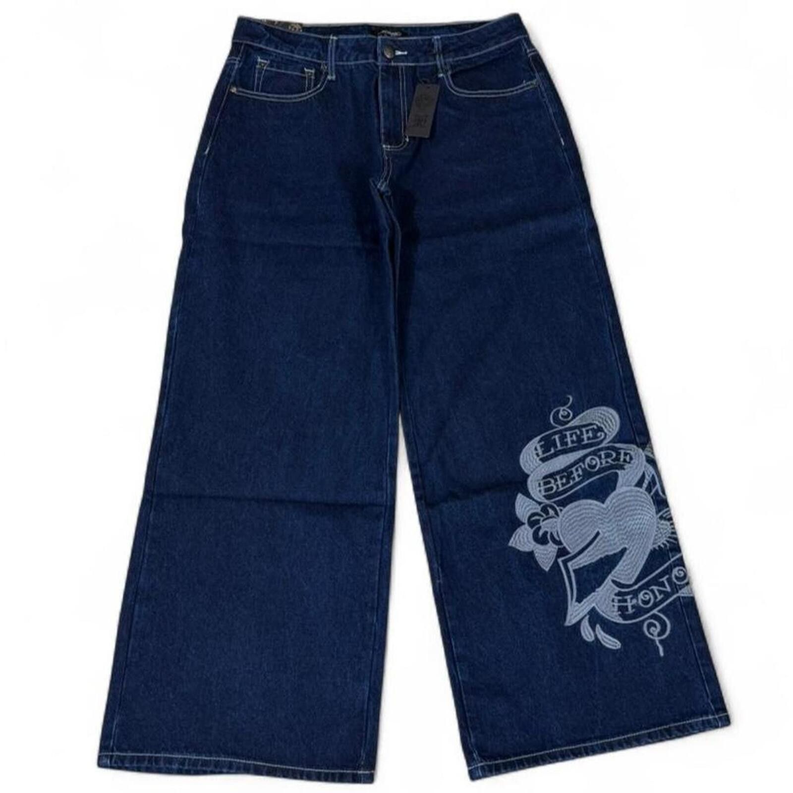 Ed Hardy ED HARDY wide leg tiger print denim jeans Size 34" / US 12 / IT 48 - 3 Thumbnail