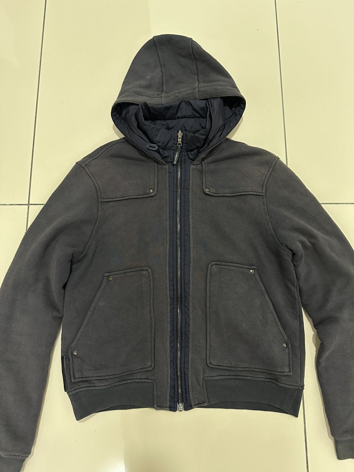 Prada PRADA Reversible Cotton Nylon Jacket Hooded Big Logo Design Size US M / EU 48-50 / 2 - 7 Thumbnail