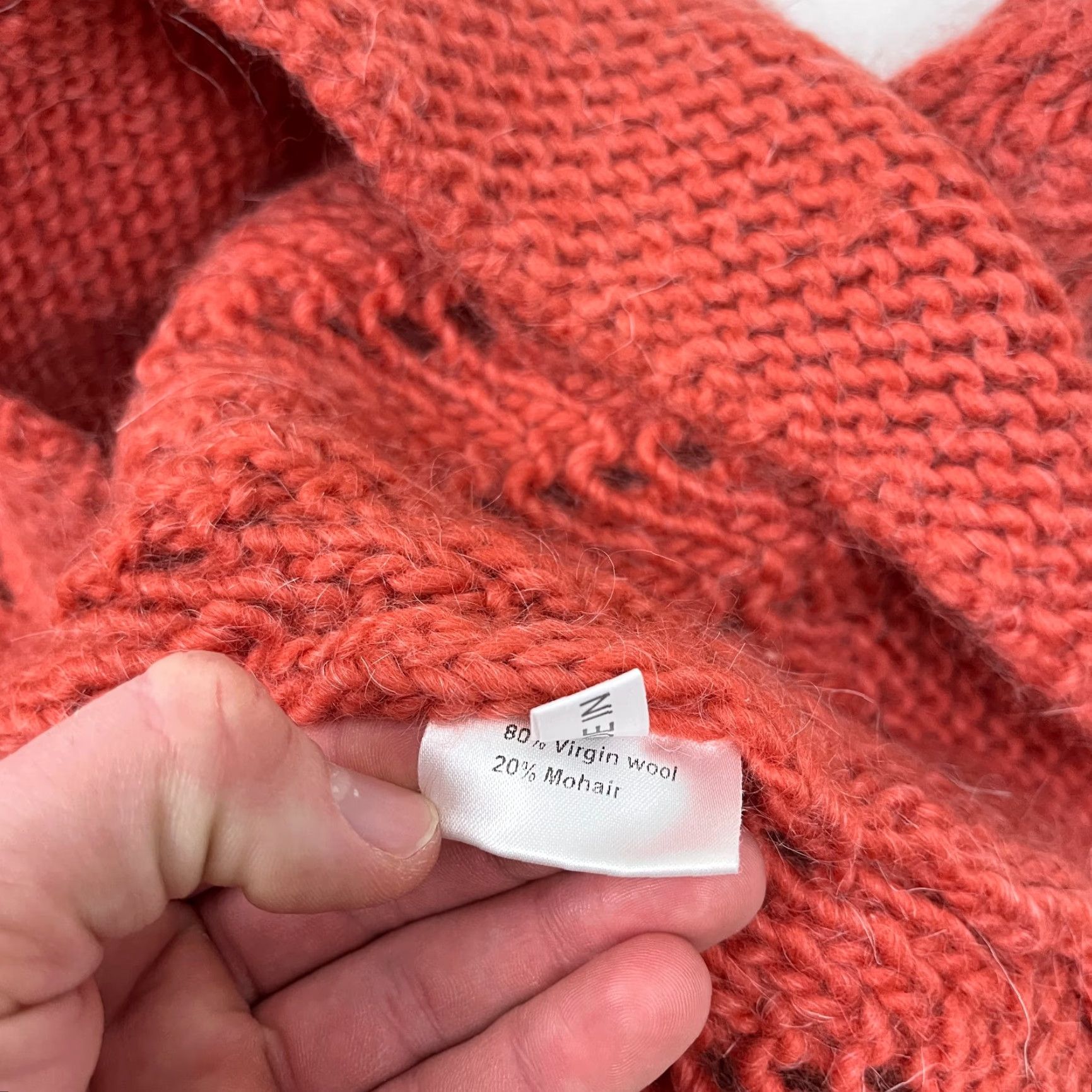 Vintage Fisherman Out of Ireland Sweater Womens M Orange Knit Virgin Wool Mohair Wool Blend Mock Funnel Long Sleeve Pullover Solid Size M / US 6-8 / IT 42-44 - 3 Thumbnail