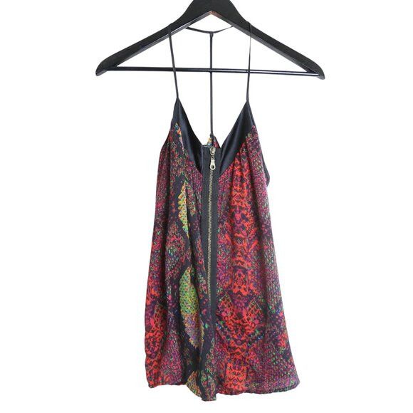 Buffalo David Bitton Buffalo David Bitton Geometric Silk Trim Zip-Front Cami Top Size S / US 4 / IT 40 - 1 Thumbnail