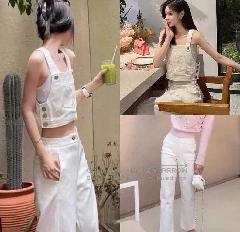 Chanel Chanel 21P white camelia relief jeans Size 42" / US 20 - 8 Thumbnail