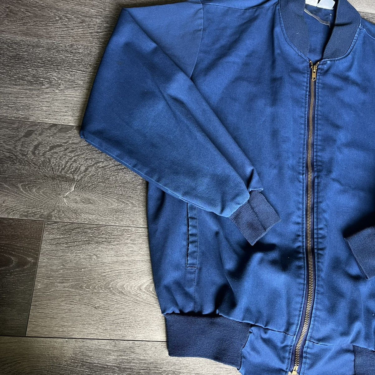 Vintage Vintage 1980s Unitog Navy Work Bomber Zip Up Jacket Blank Size US L / EU 52-54 / 3 - 3 Thumbnail