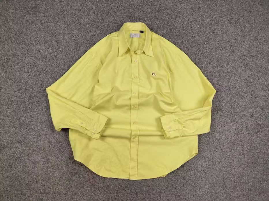 Yves Saint Laurent Rare Vintage Yves saint laurent Logo neon Buttons Shirt Size US XL / EU 56 / 4 - 3 Thumbnail