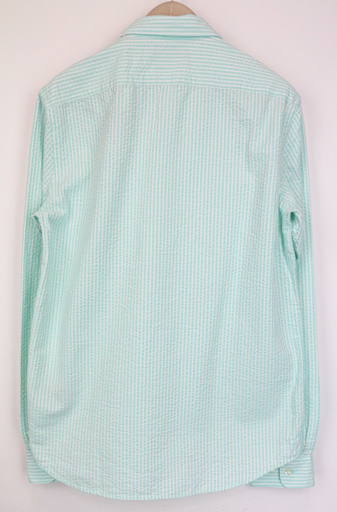 Scotch & Soda AMS COUTURE L Aqua Blue Cotton Striped Shirt 76183 Size US L / EU 52-54 / 3 - 2 Thumbnail