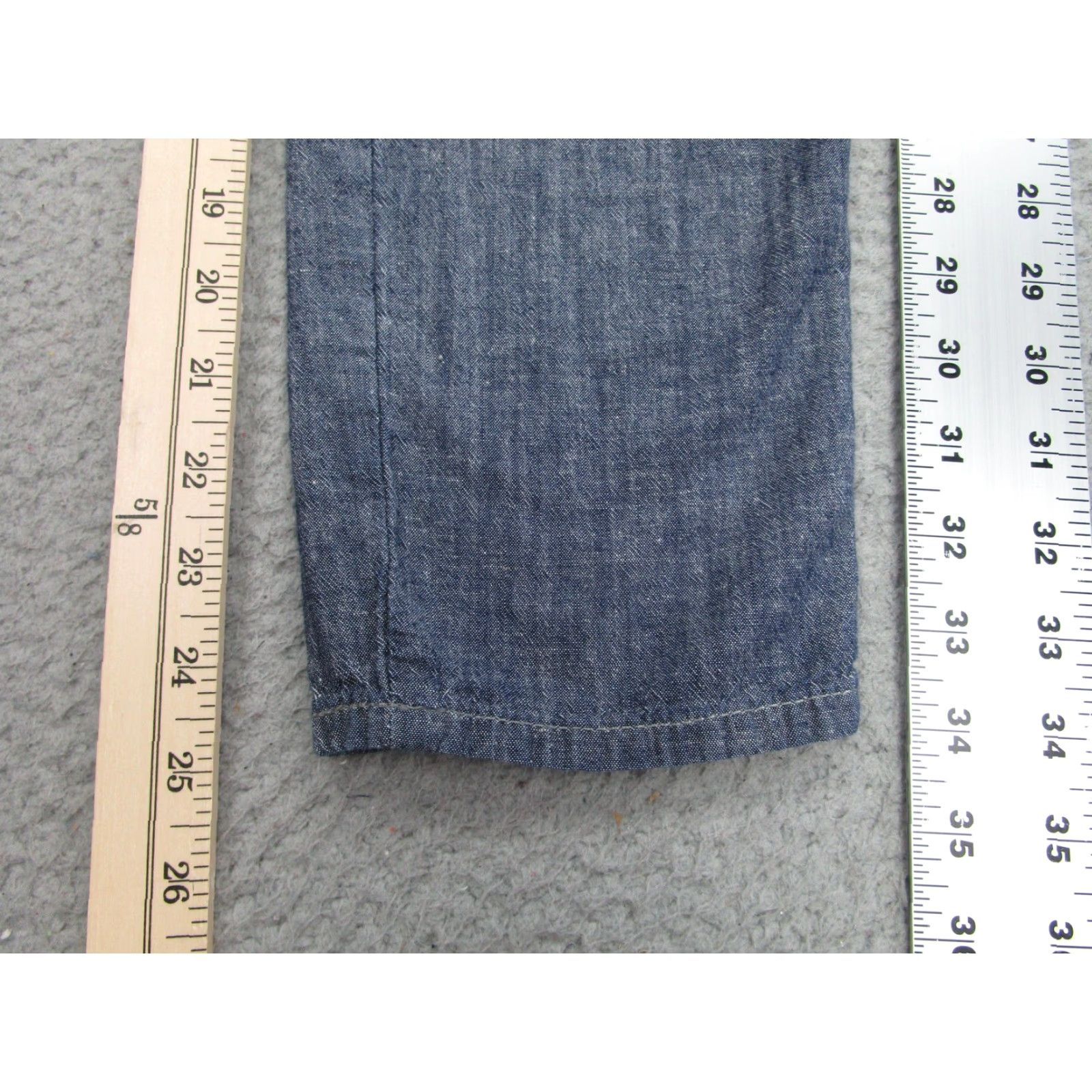 Vince Vince Pants Women 27 Blue Chambray Cotton Tapered Zip Fly Pockets Casual Chino Womens Size 27" / US 4 / IT 40 - 2 Thumbnail