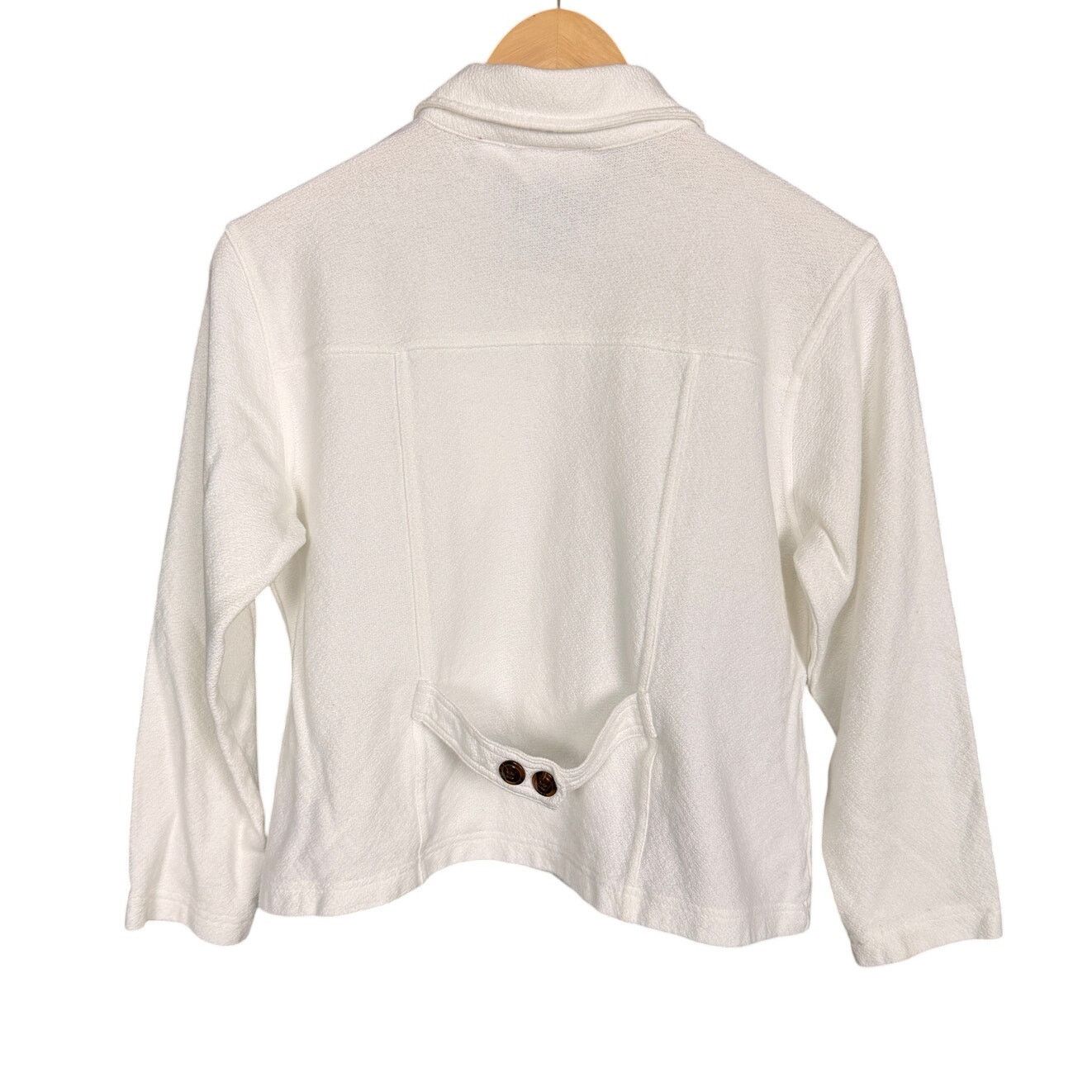 Liz Claiborne Liz Claiborne Petite White Button Down Casual Cotton Jacket Size M / US 6-8 / IT 42-44 - 2 Thumbnail