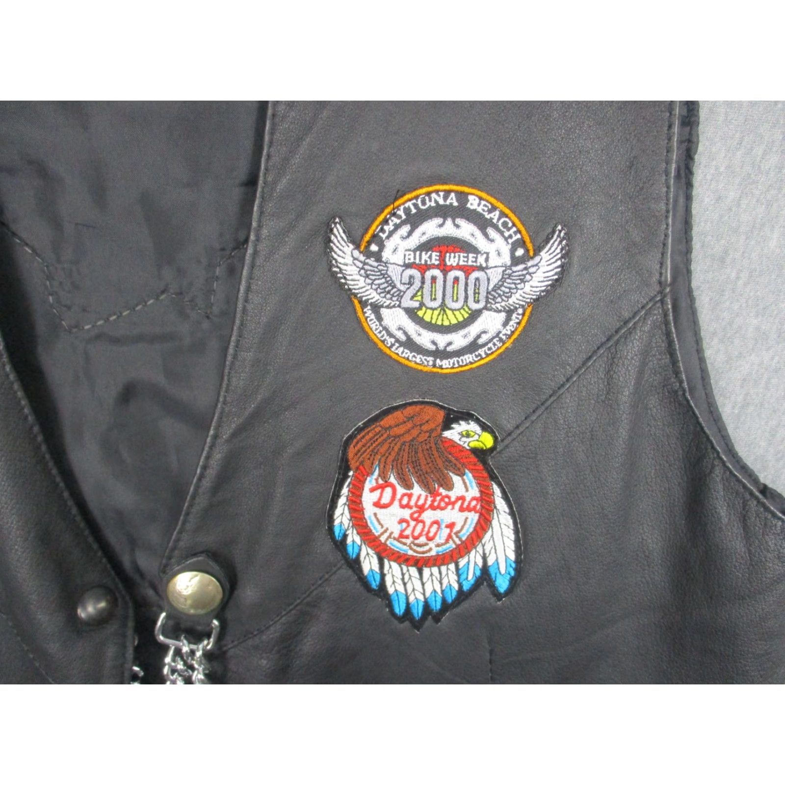 Vintage VINTAGE Montana Leather Vest Mens XL Black Biker Daytona Harley Eagle 2000s Size US XL / EU 56 / 4 - 5 Thumbnail