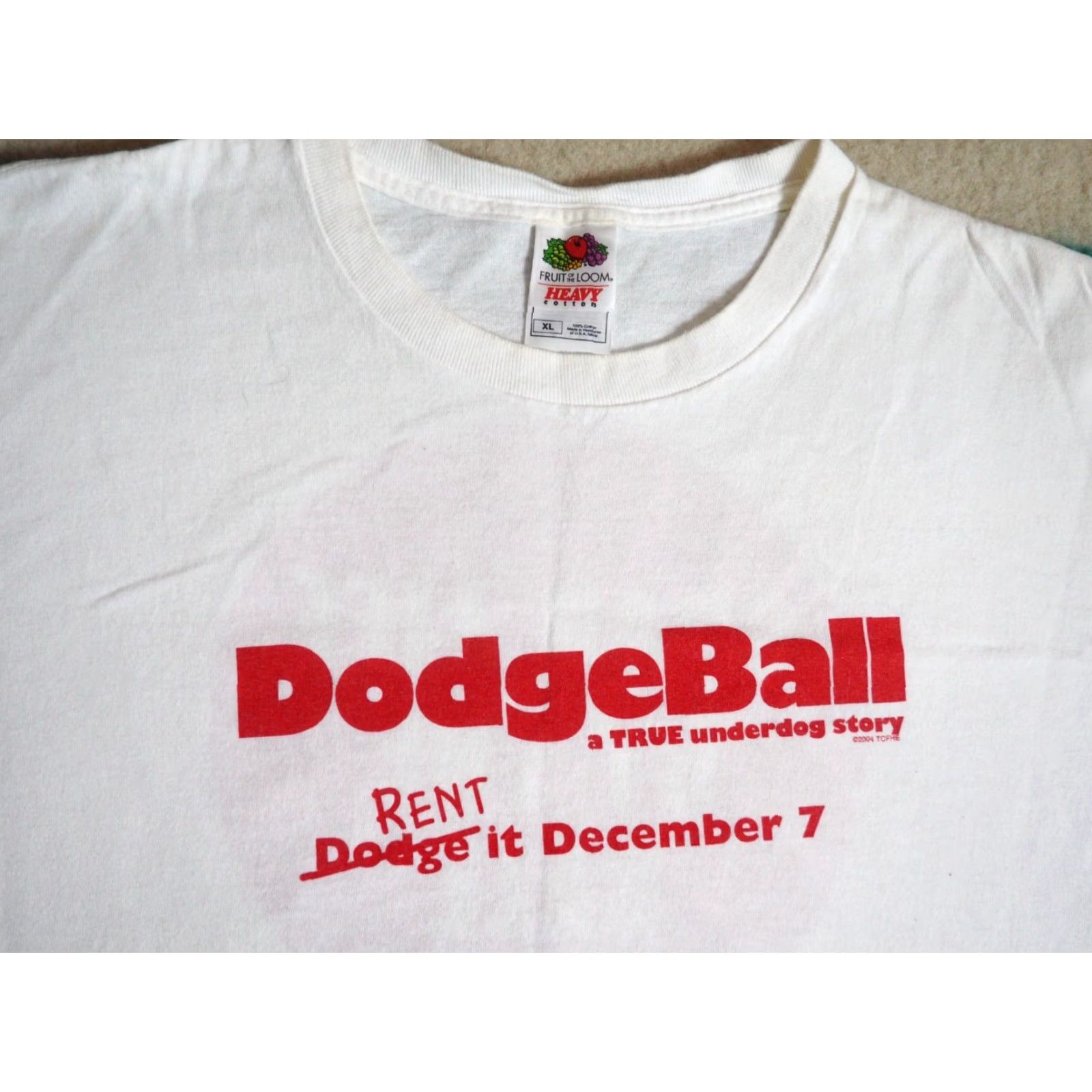 Fruit Of The Loom VINTAGE Fruit of the Loom Dodgeball Movie Promo Comedy White Tee T-Shirt Mens XL Size US XL / EU 56 / 4 - 5 Thumbnail