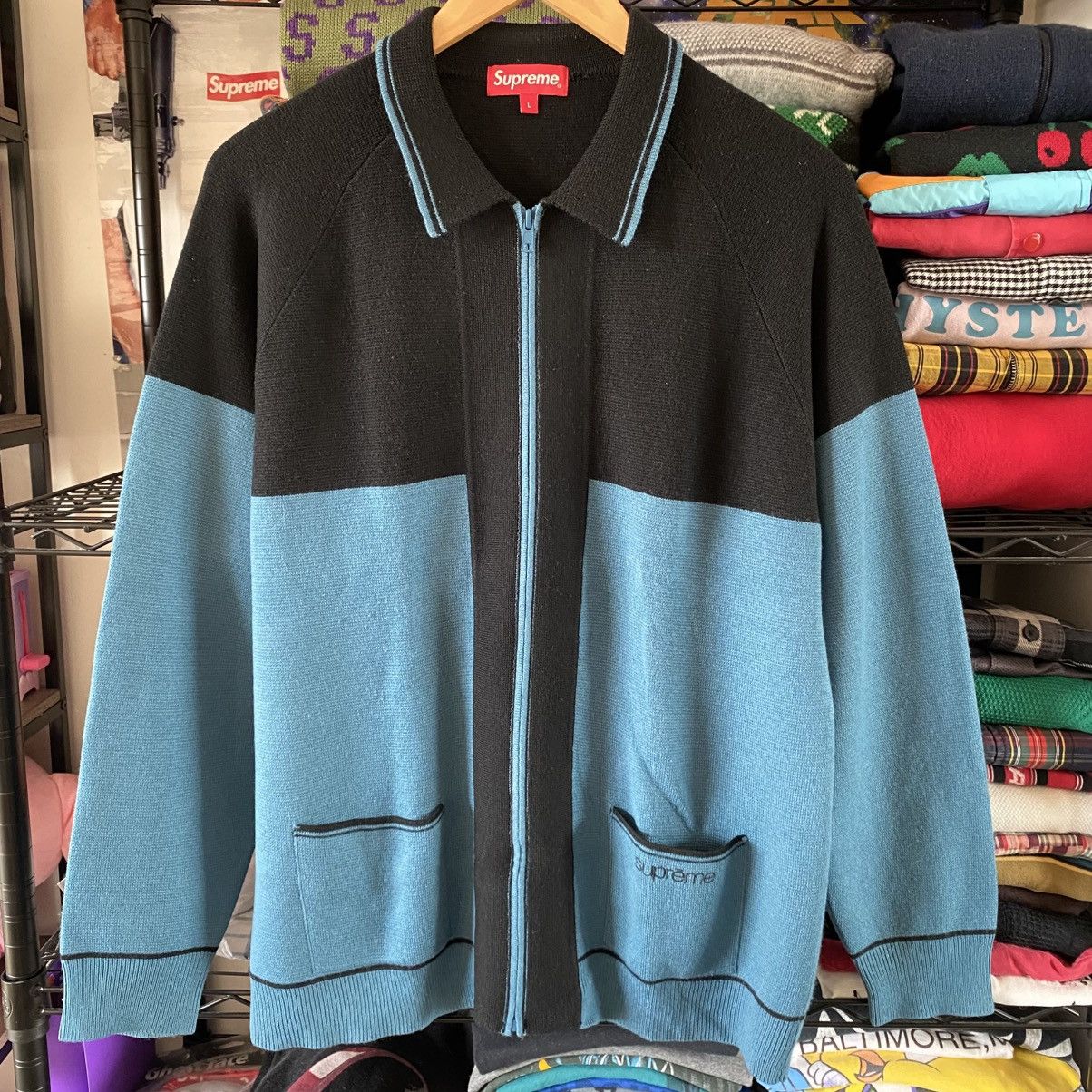 Supreme Supreme Color Blocked Zip Up Sweater Blue 2019 Cardigan Size US XL / EU 56 / 4 - 1 Thumbnail