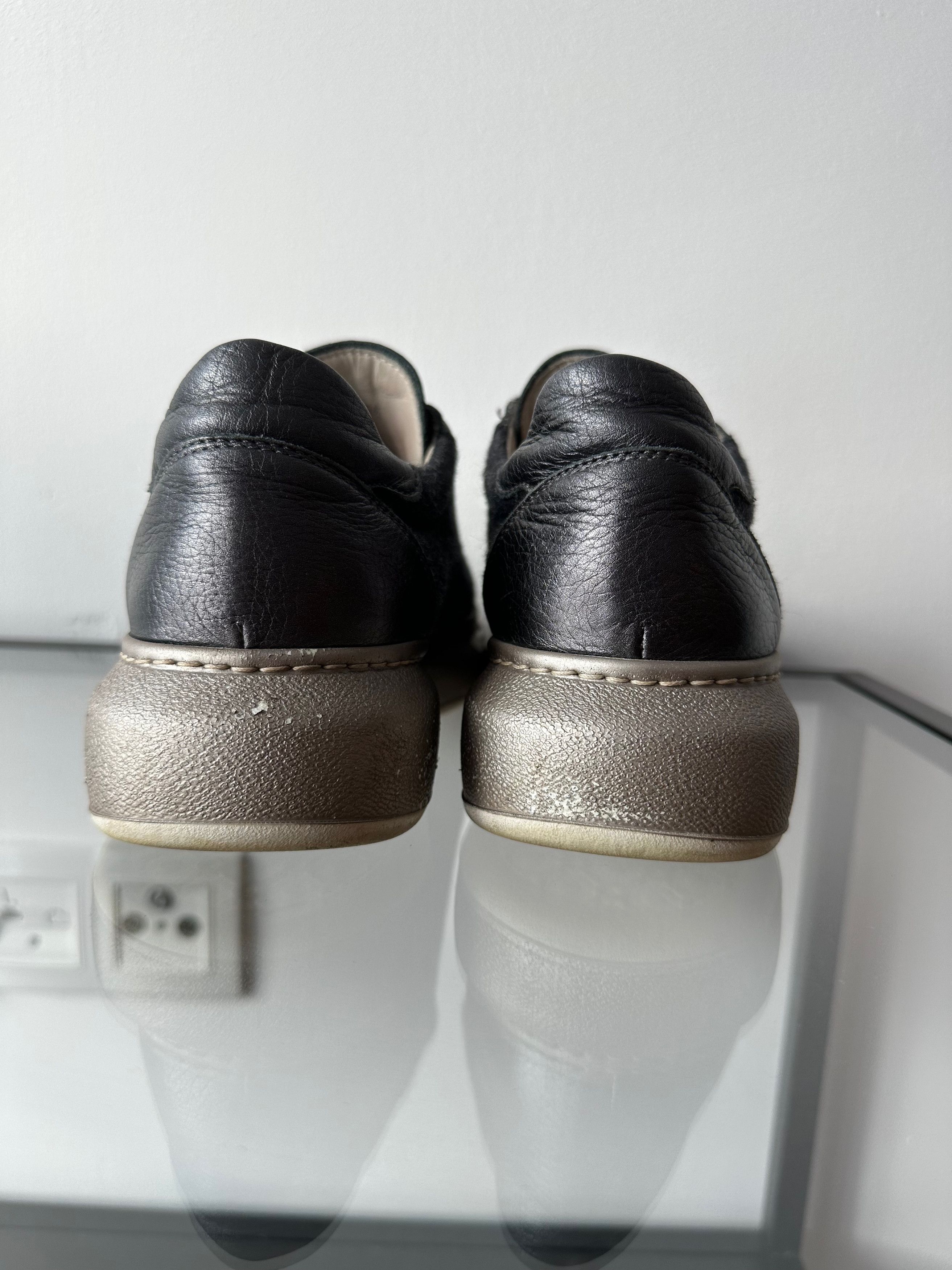 Brunello Cucinelli Brunello Cucinelli Dark Grey Wool Leather Platform Sneakers Size US 8.5 / IT 38.5 - 8 Thumbnail