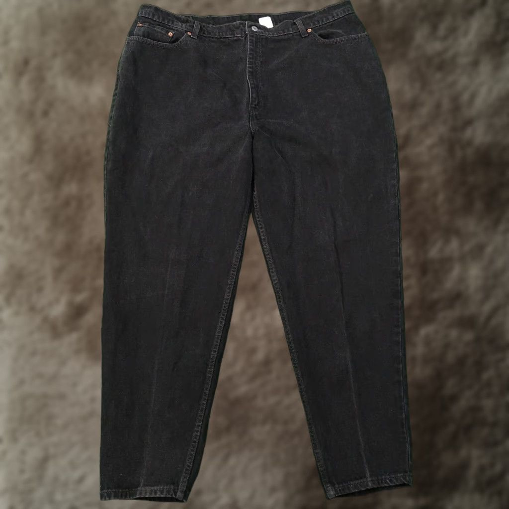 Levi's Vintage Levi's 550 Jeans Men's Relaxed Fit Tapered Black Denim 42x29 Size 42" / US 20 - 1 Thumbnail