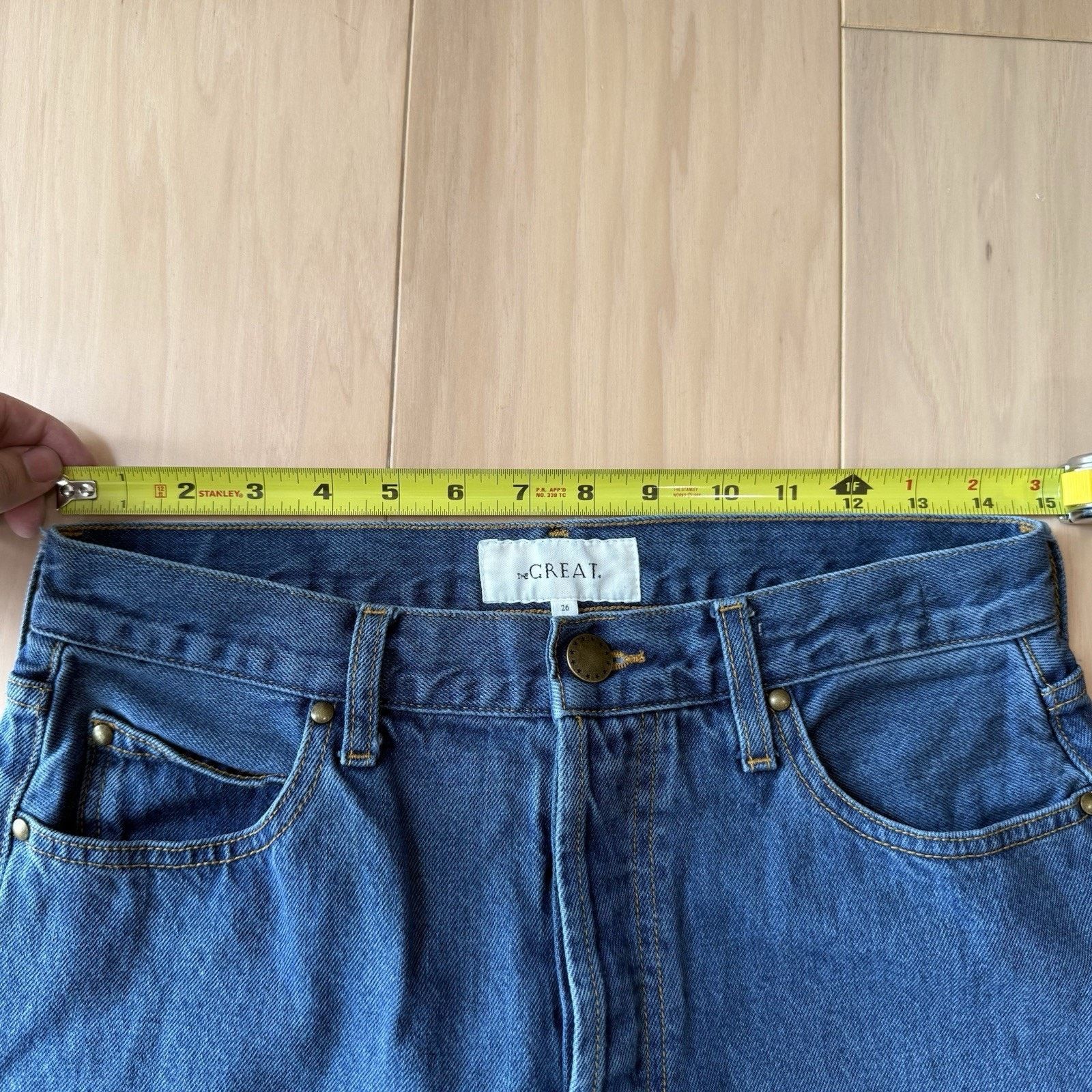 THE GREAT The Great Jeans Women's 29 Blue The Wayne Straight Glam Boho Size 29" - 7 Thumbnail