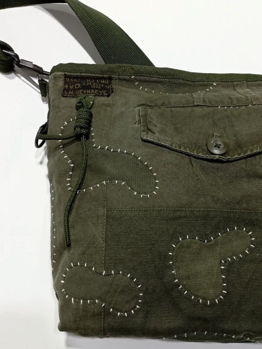 Japanese Brand Vintage Dutch Military Patchwork Sashiko Canvas Sling Bag Size ONE SIZE - 2 Thumbnail