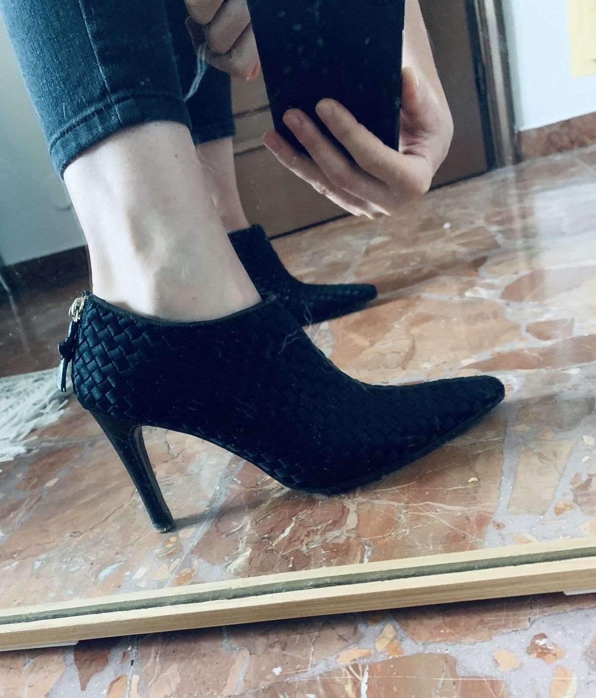 Bottega Veneta Vintage Bottega Veneta Silk Woven Ankle Boots Size US 6.5 / IT 36.5 - 4 Thumbnail