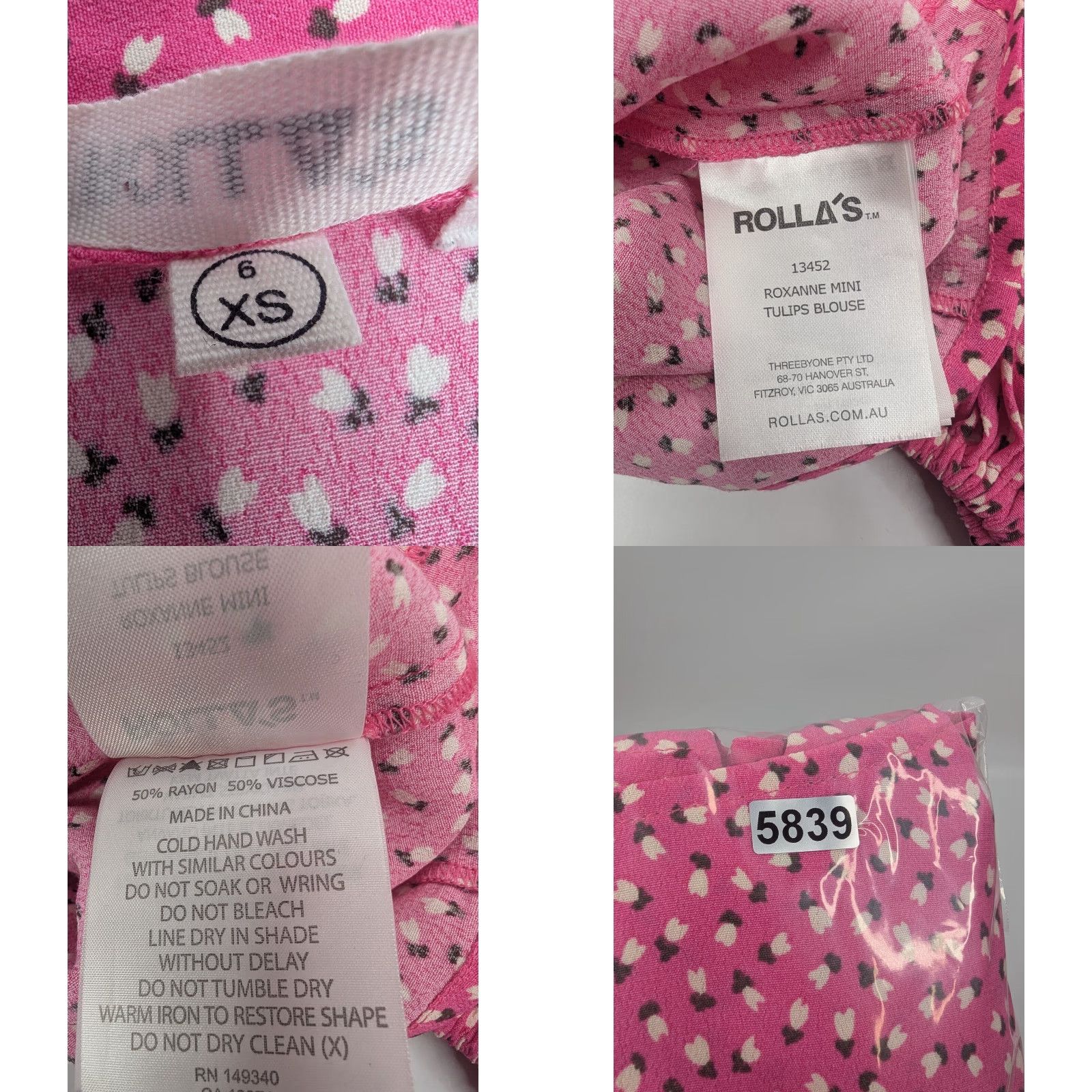 Rolla's Rolla's Roxanne Mini Tulips Blouse Square Neck Women's XS Pink Rayon Blouse Women's XS Pink Square Neck RolLa's Roxanne Mini Tulips Blouse Size XS / US 0-2 / IT 36-38 - 8 Thumbnail