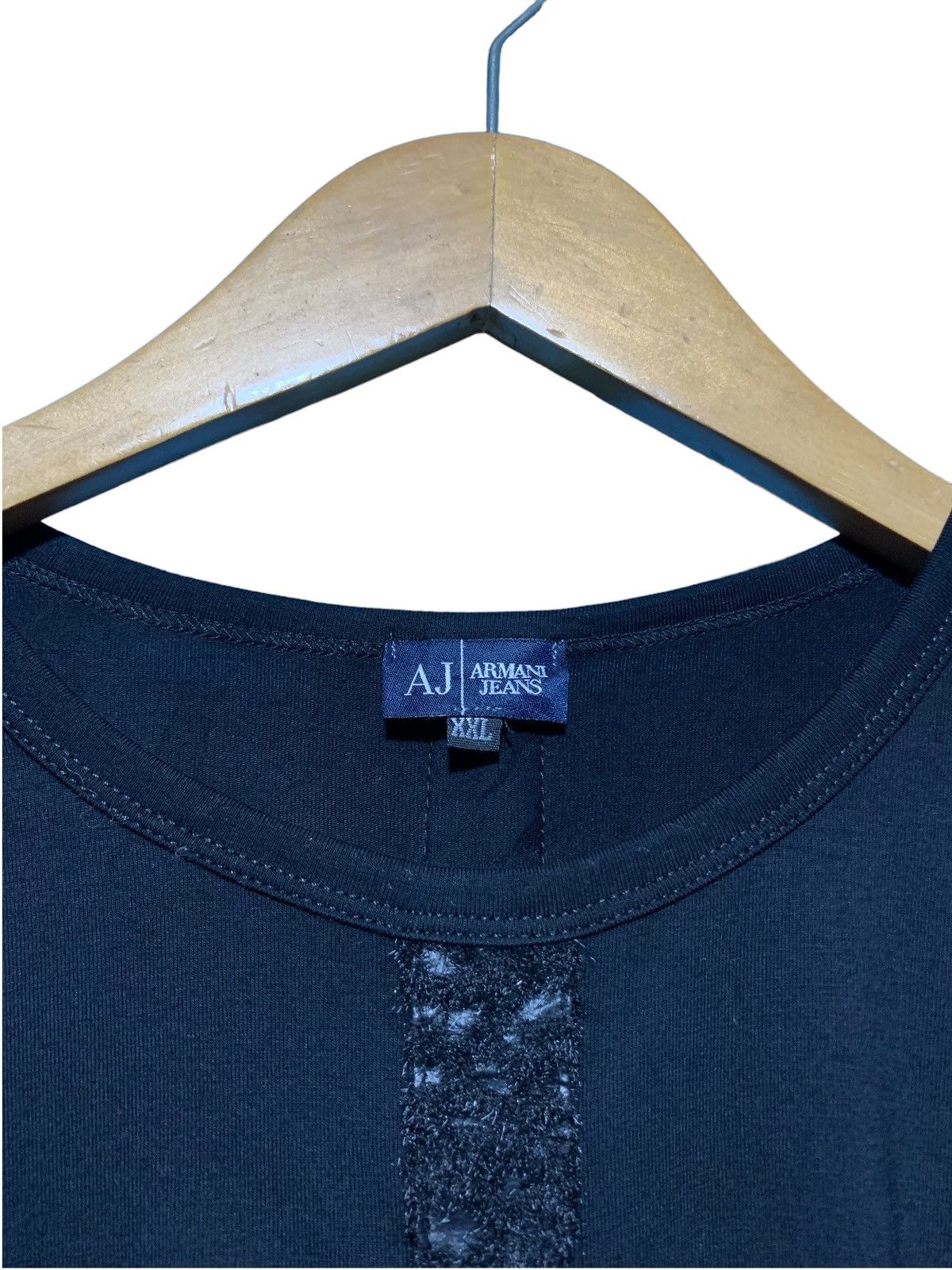 Armani × Armani Collezioni × Vintage Vintage Armani jeans fur trimmed tape longsleeve Size US L / EU 52-54 / 3 - 10 Thumbnail