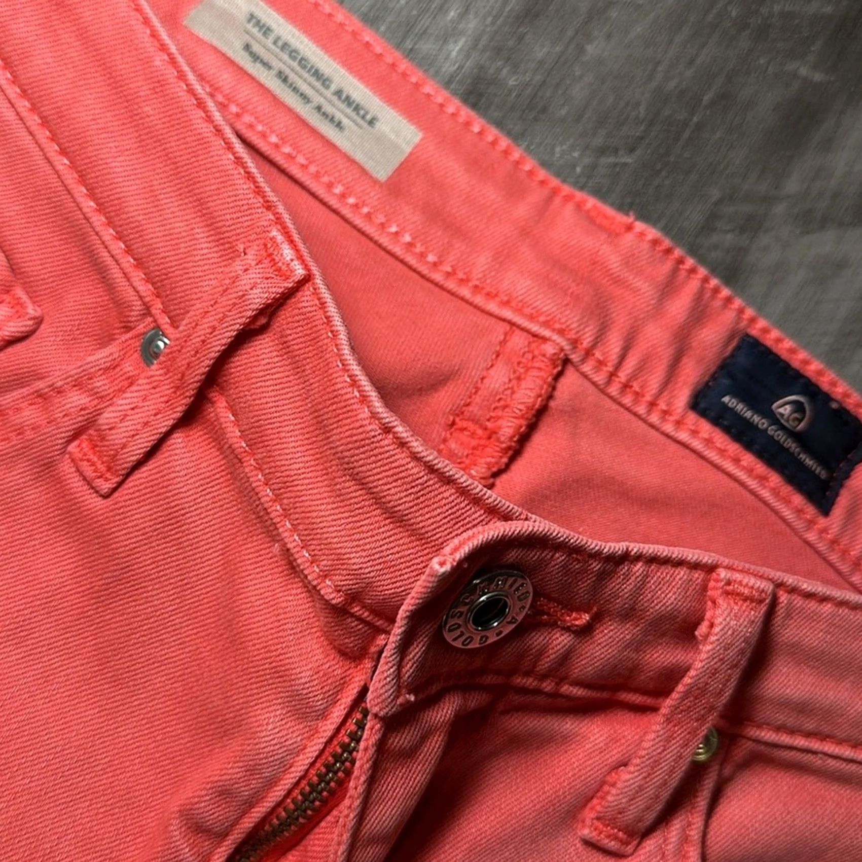 Vintage AG Adriano Goldschmied The Legging Ankle Super Skinny Jeans 27 Women Pink Coral Skinny Jeans Womens 27 Mens? Size 27" / US 4 / IT 40 - 6 Thumbnail