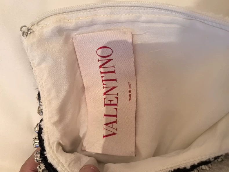Valentino Valentino Ordered diamond crew neck small fragrant dress Size L / US 10 / IT 46 - 3 Thumbnail