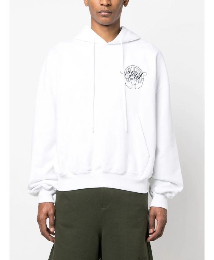 Off-White o1w1db10824 Hand Arrow Boxy Hoodie in White Size US XL / EU 56 / 4 - 3 Thumbnail