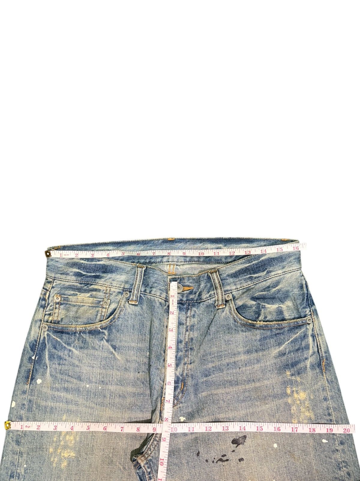 JNCO Vintage Japanese Brand Mud Wash Painted Distress Jean Shorts Size US 32 / EU 48 - 6 Thumbnail