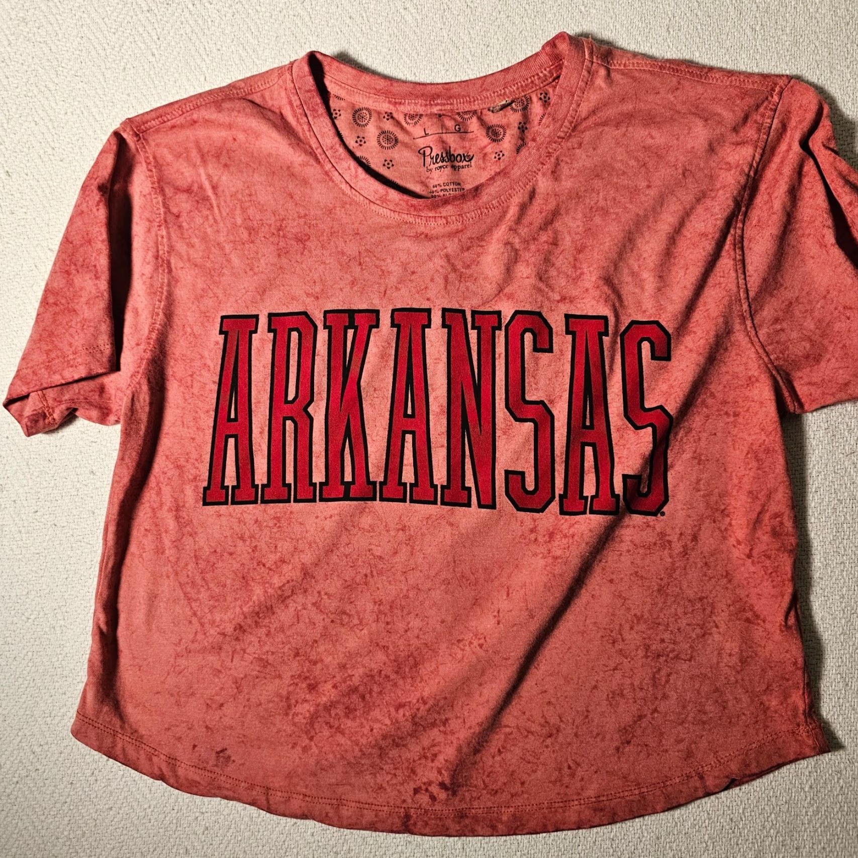 Vintage VINTAGE Pressbox Women's Cropped T-Shirt Red L Short Sleeve Crew Neck Shirt Size L Woman Size L / US 10 / IT 46 - 5 Thumbnail