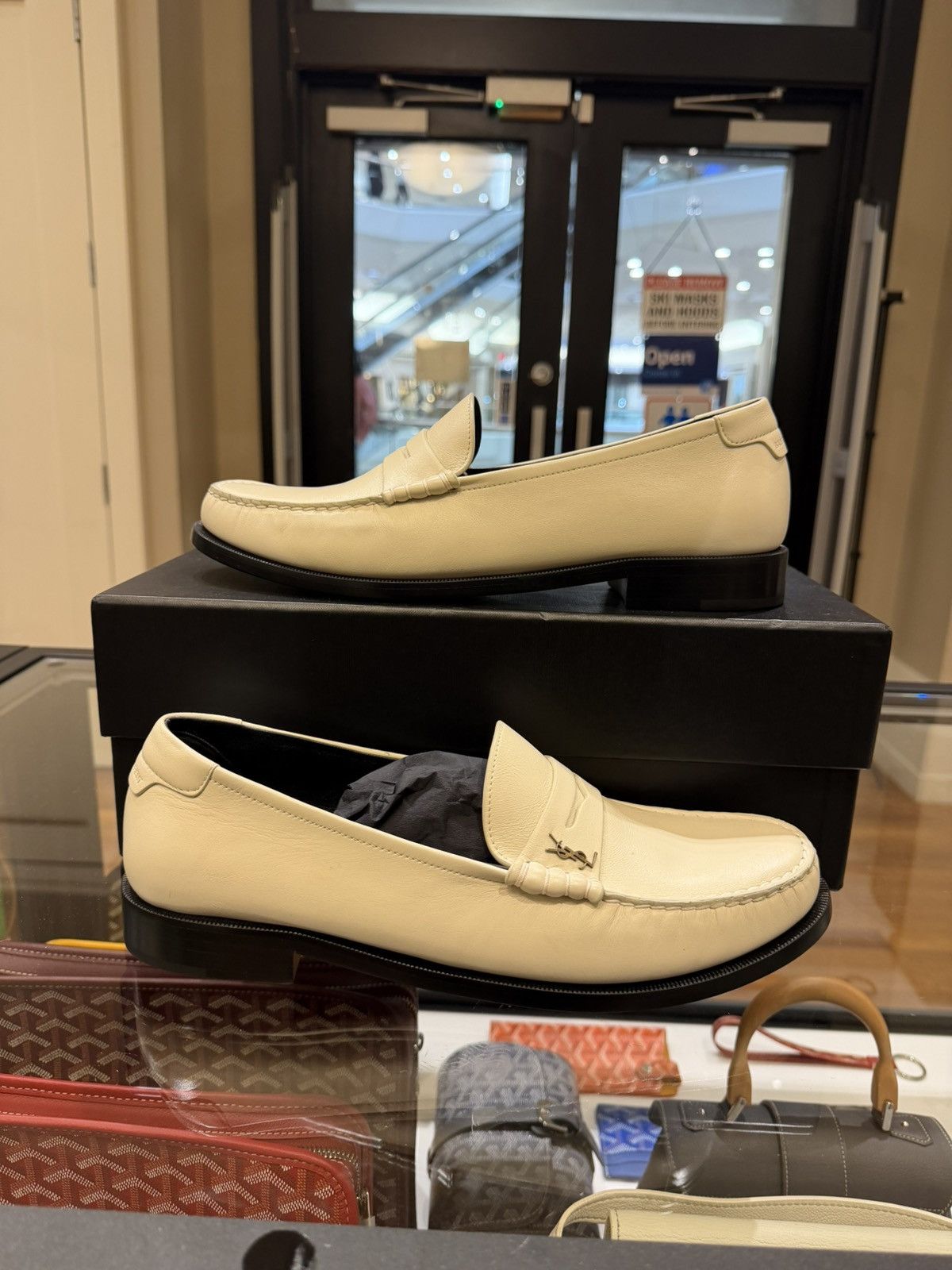 Saint Laurent Paris Saint Laurent Paris Loafers - Cream Size US 11 / EU 44 - 1 Thumbnail