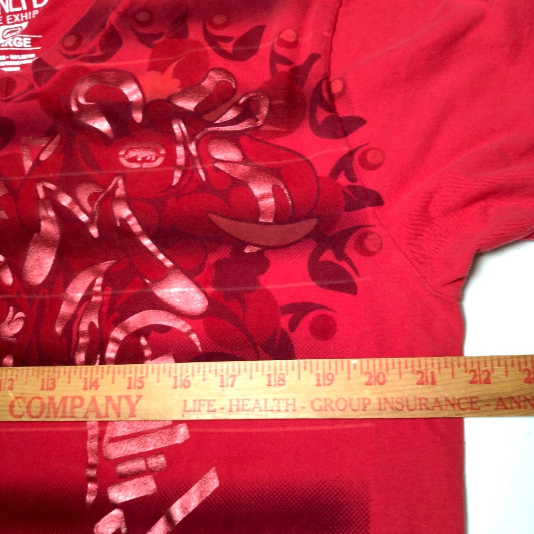 Ecko Unltd. VINTAGE Ecko Unltd The Exhibit Shirt Men 2XL Red Stripe V-Neck Foil Graphic Rhino Logo Graphic Print Shirt Men Size US XXL / EU 58 / 5 - 6 Thumbnail