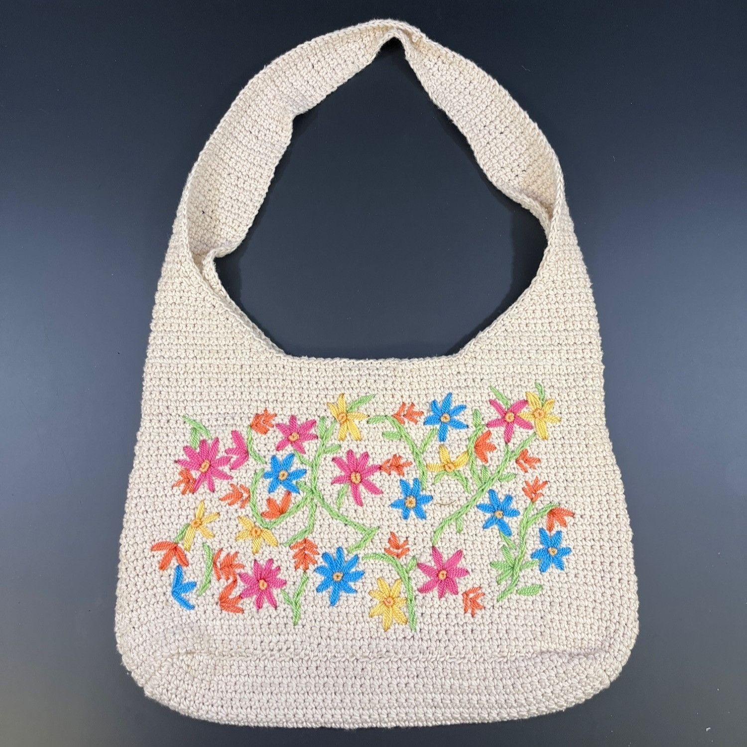 Other Vintage Women's Beige Floral Crochet Shoulder/Tote Bag SKU 5 Size ONE SIZE - 1 Thumbnail