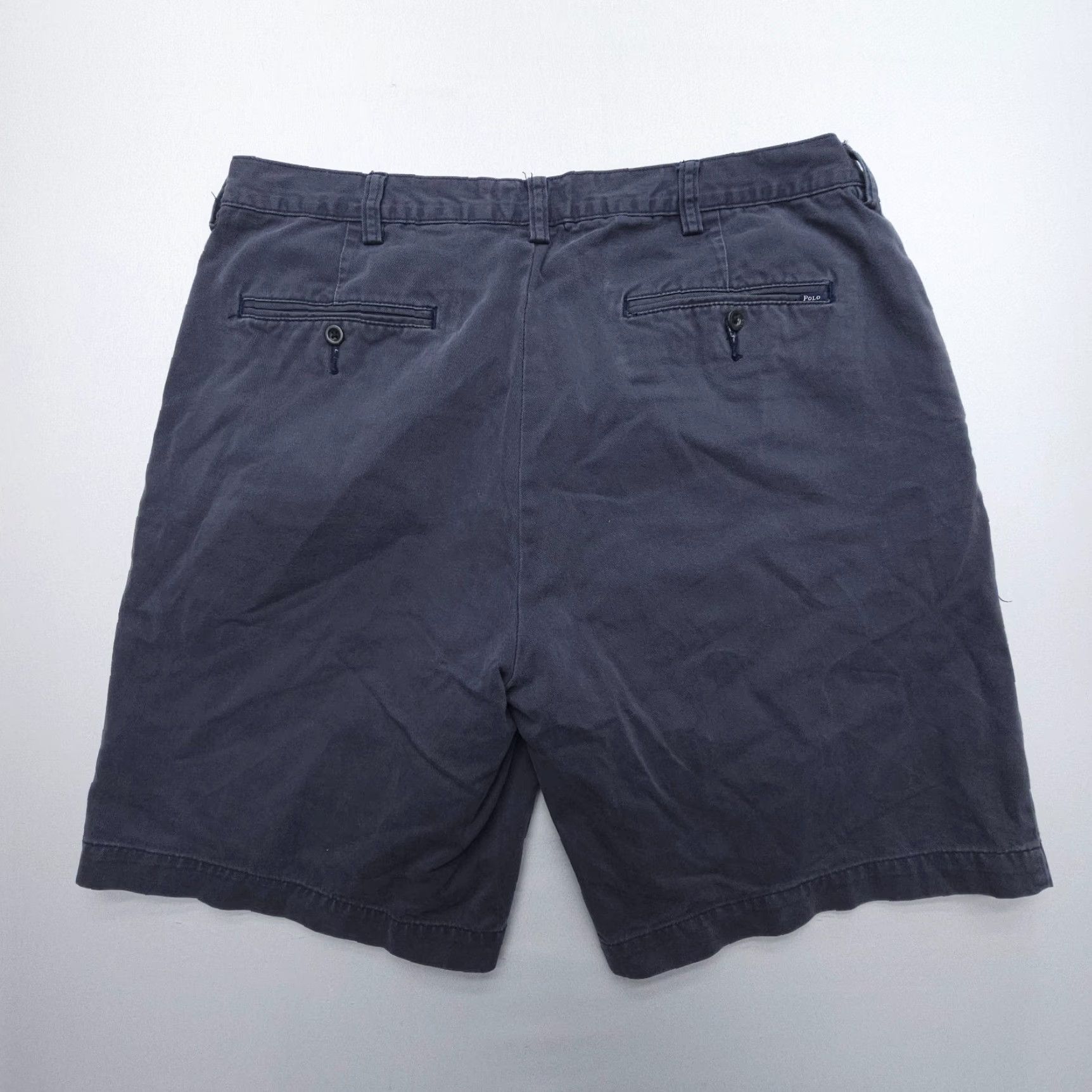 Polo Ralph Lauren Polo Ralph Lauren Shorts Mens 36 Blue Cotton Twill Flat Front Pockets Logo Chino Casual Preppy American Mens Size US M / EU 48-50 / 2 - 2 Thumbnail