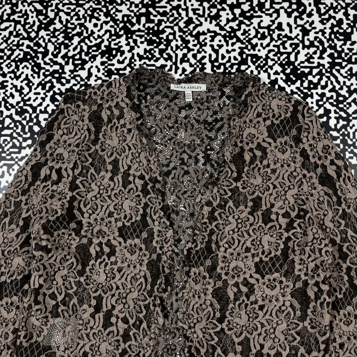 Laura Ashley Vintage Y2K Laura Ashley Floral Mesh Retro Sexy Catdigan Size XL / US 12-14 / IT 48-50 - 6 Thumbnail
