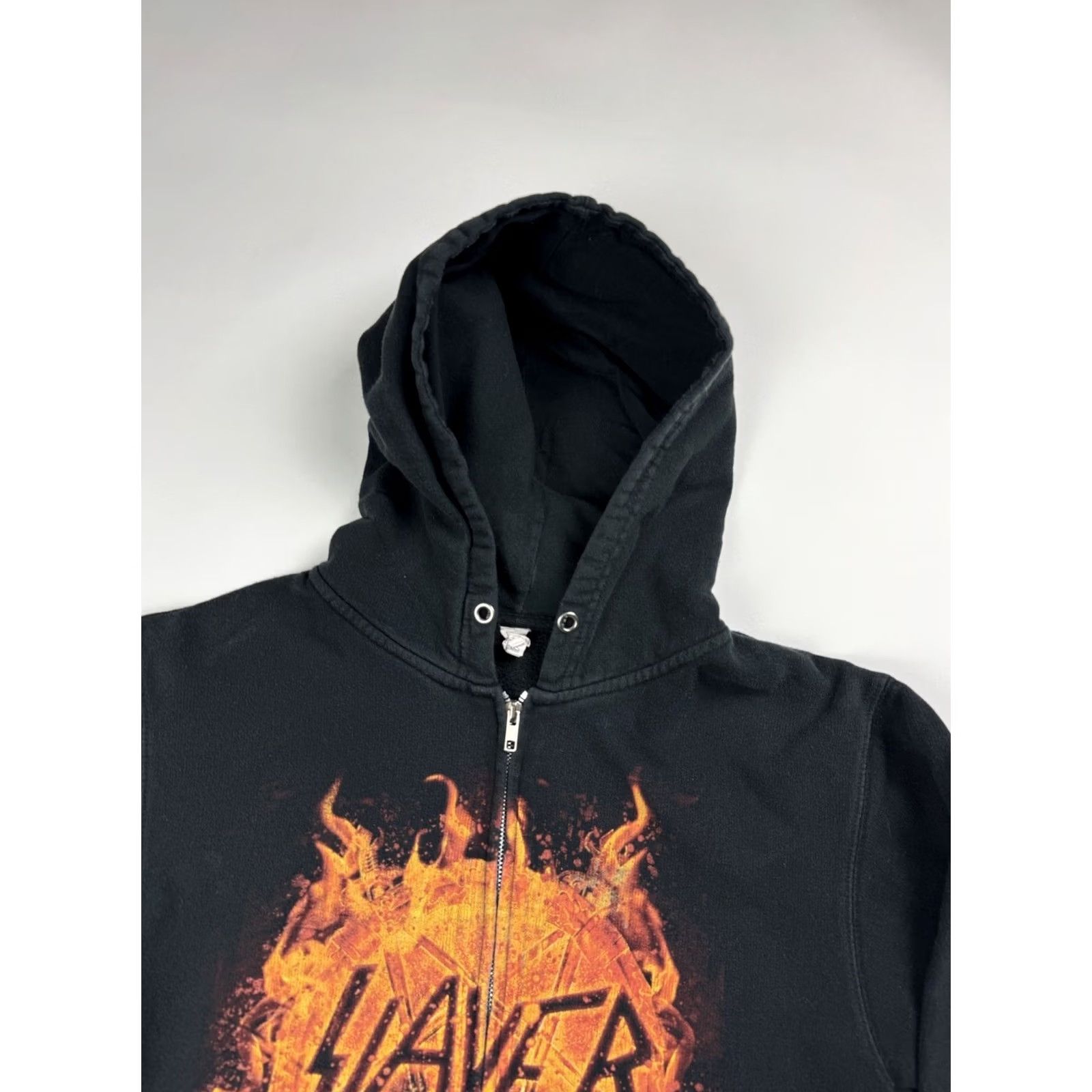 Vintage VINTAGE Slayer Hoodie Sweatshirt Zip Men’s Small Black 80s 90s Biker Hip Hop Metal Rock Graphic Print Hooded Size US S / EU 44-46 / 1 - 4 Thumbnail
