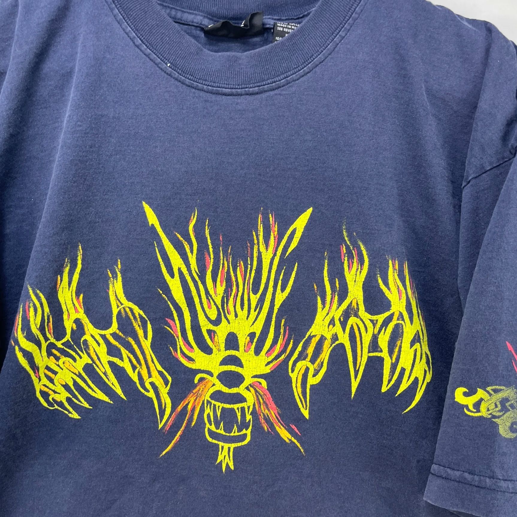 Vintage VINTAGE No Boundaries Dragon Flames Shirt L Mens Blue 90s Skater T-Shirt Size US L / EU 52-54 / 3 - 3 Thumbnail