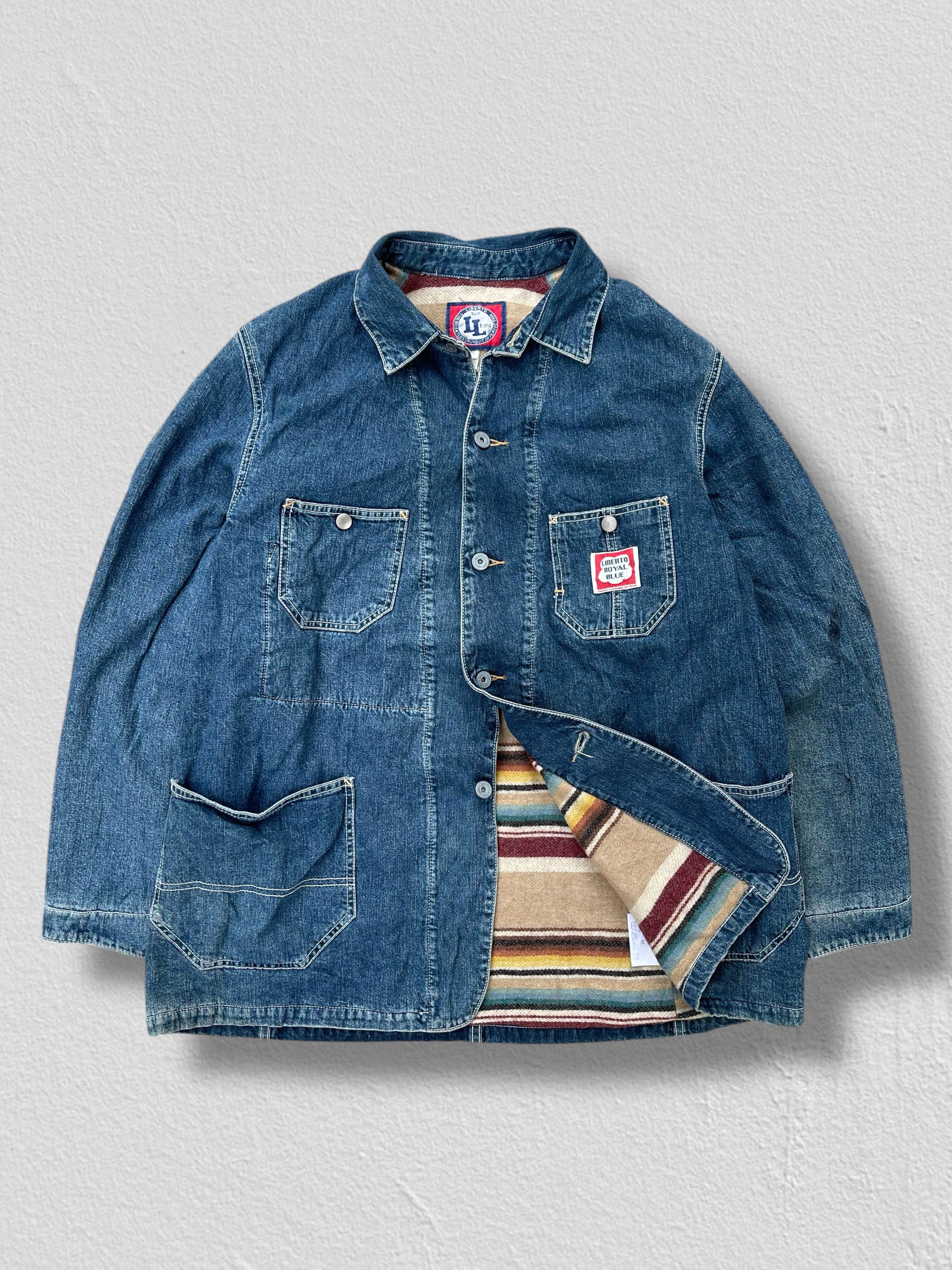 Vintage 🔥Vintage Liberto Italy Blanket Lined Denim Chore Jacket Size US M / EU 48-50 / 2 - 2 Thumbnail