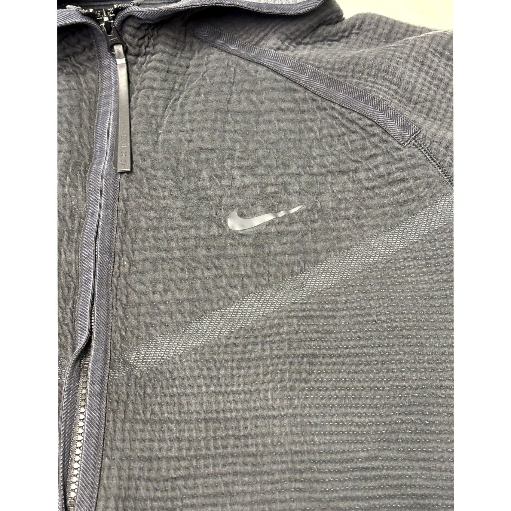 Nike Nike Tech Fleece Full Zip Hoodie Mens 2XL Charcoal Gray Textured Waffle Knit Zipper Pocket Nike Sportswear Size US XXL / EU 58 / 5 - 2 Thumbnail